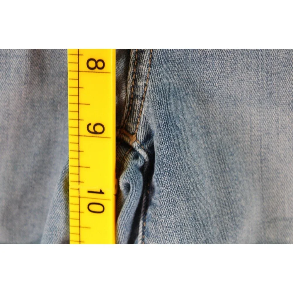Nine West Women Mid Rise Denim Shorts Light Wash Exposed Button Fly Stretch 4